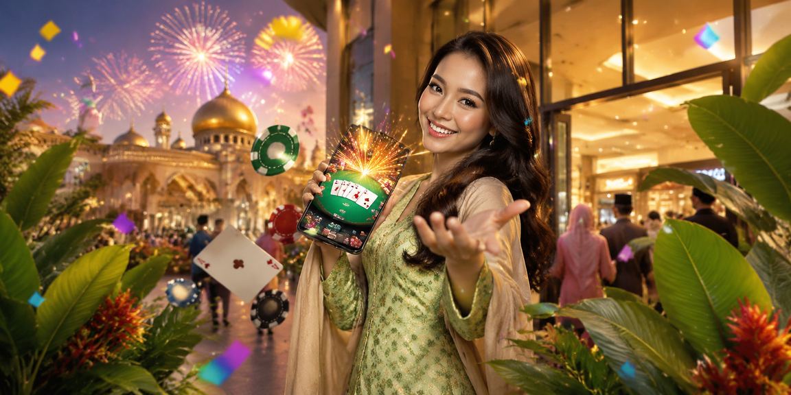 Suasana permainan poker semasa perayaan Hari Raya di Kota Bharu Malaysia